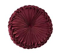 Teieas Round Pillows Velvet Pleated Circle Pillow Chair Cushion Floor Pillows Home Decorations for Home Couch Chair Bed Car Burgundy