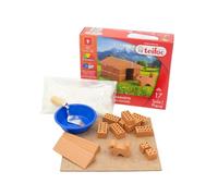 Teifoc 1002 Stone Building Kit - Dog Kennel, from 6 Years, Construction Set for Walling, Includes Puppy Made of Clay
