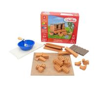 Teifoc 1023 Stone Building Kit Chicken Coop Including Chickens and Rooster Made of Clay Farm Craft Set for Children from 6 Years