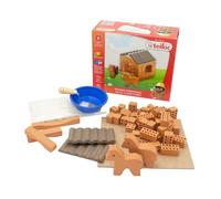 Teifoc 1026 Brick Building Kit - Small Stable Construction Set with 50 Pieces, Stable with Horse Figures, Farm Toy for Kids 6+