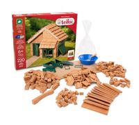 teifoc House with Tiled Roof 4210 - Brick Building Kit, 200+ Pieces | Mini Brick Building Set with Mortar, Craft Kit for Kids Age 6 7 8+, Construction Toy, Montessori Toy