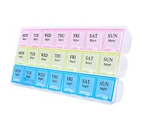 Teikou Large Weekly Pill Organizer 3 Times A Day, Moisture-Proof 7 Day Pill Box, Portable Personal Pill Organizer with 21 Compartments