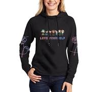 Teiniuby Women Bangtan Hoodie Love Yourself Sweatshirt K-pop Jungkook Suga V RM Jin J-hope Long Sleeves Pullover Sweater Coat