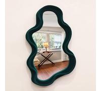 TEIPAI - Emerald Green Wall Mirror for Hallway, Entryway, Small Irregular Cloud-Shaped Decorative Mirror, for Home, Office, Living Room, Modern Sculpture for Hanging on the Wall