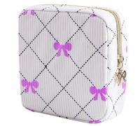 Teircno Period Bag for Women - Cute Corduroy Sanitary Napkin Storage Bag with Bow Design | Period Pouch for Daily Use, Travel | Discreet Menstrual Pouch | Pad Bags for Period Holds Pads, Tampons