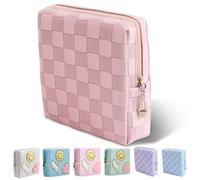 Teircno Period Bag for Women Girls | PU Leather Sanitary Napkin Storage Bag | Cute Pads Bags for Period | Discreet Menstrual Pouch for Pads, Tampons, Menstrual Cups | Perfect for Travel & Daily Use