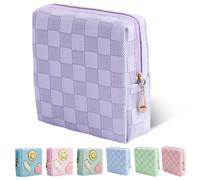 Teircno Period Bag for Women Girls | PU Leather Sanitary Napkin Storage Bag | Cute Pads Bags for Period | Discreet Menstrual Pouch for Pads, Tampons, Menstrual Cups | Perfect for Travel & Daily Use