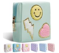 Teircno Period Bag for Women Girls | PU Leather Sanitary Napkin Storage Bag | Cute Pads Bags for Period | Discreet Menstrual Pouch for Pads, Tampons, Menstrual Cups | Perfect for Travel & Daily Use