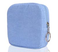 Teircno Sanitary Napkin Storage Bag, Preppy Corduroy Period Bag for School Teen Girls, Cute Portable Period Pouch with Zipper, Sanitary Pads Bag Tampons Holder for Purse, First Period for Women Ladies