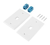 TEITEYER 2-Pack 1 Port Ethernet Wall Plate, RJ45 Cat6 Female to Female Jack Inline Coupler Face Plates, 1-Port