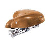 TEITEYER Mountain Bike Saddle Retro Leather Cushion Soft and Comfortable Vintage Saddle Spring Cushion Bicycle Parts Replacement Brown Bicycle Seat