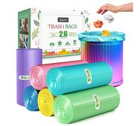 Teivio 10 Liter Small Bin Bags 330 Counts Pedal Bin Liners, Plastic Waste Bags for Bathroom, Kitchen, Office, Fit 7.5-10L Rubbish Bin, Multicolor