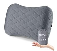 TEIVUL Camping Pillow, Inflatable Travel Pillow with Removable Pillowcase, Ergonomic Blow Up Pillows for Adults & Kids with Neck & Lumbar Support
