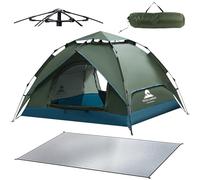 TEIVUL Camping Tent Automatic 3 Man Person Instant Pop Up Ultralight Dome Tent 4 Seasons Waterproof & Windproof with Removable Outer Tarpaulin, Double Layers