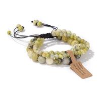 Tejesa 3pcs Amazonite Bracelets for Women Men 4/6/8mm Beads Braided Bracelet Handmade Adjustable Wristbands Jewelry Yellow Turquoise