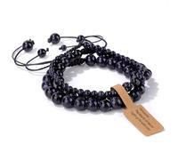 Tejesa 3pcs Amazonite Bracelets for Women Men 4/6/8mm Beads Braided Bracelet Handmade Adjustable Wristbands Jewelry Blue Sandstone