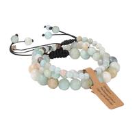 Tejesa 3pcs Amazonite Bracelets for Women Men 4/6/8mm Beads Braided Bracelet Handmade Adjustable Wristbands Jewelry Amazonite