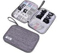 Tejesa Electronics Organizer Bag Waterproof Carrying Pouch Travel Bag Universal Cable Organizer Electronics Storage Bag Accessories Grey
