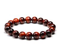 Tejesa Red Tiger Eye Natural Stone Beads Bracelet for Men/Women (Beads 10mm, 16cm 6.3inch)