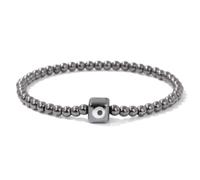 Tejesa Square Eye Bracelet Natural Stone 4mm Beads Elastic Bracelets for Women Men Turkish Evil Eye Lucky Protection Blessing Jewelry 19cm Hematite