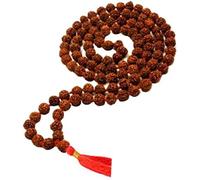TEJVIJ AND SONS 10 MM Size 108 Beads Panchmukhi (5 Face) Authentic Genuine Rudraksha Beads Ornament Rosary Japa Mala