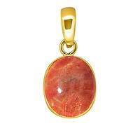 Tejvij And Sons Sunstone Medallion for Women 3 to 12.50 Degrees Celsius Astrological Purpose Five Metal Medallion for College, Gold plated crystal metal, Onyx