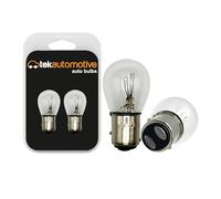 Tek Automotive 2 x 380 P21/5W BAY15D Brake Light Bulbs - 12V 21/5W Stop & Tail Car Bulbs (Staggered Pins, Dual Filament)