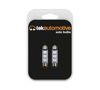 Tek Automotive 239 C5W BLUE LED Festoon Bulbs - 12V 11x38mm S8.5D 3-LED Interior and Number Plate Lighting Upgrade, Long-Life, Low Energy, Vibration-Resistant - Twin Pack