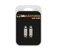 Tek Automotive 239 C5W GREEN LED Festoon Bulbs - 12V S8.5D 11x38mm 3-LED Interior Lighting Upgrade, Energy-Efficient, Long-Life, Vibration-Resistant - Twin Pack