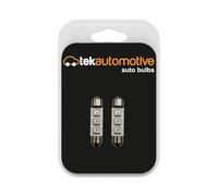 Tek Automotive 239 C5W YELLOW LED Car Light Bulbs Festoon Number Plate Bulb LED Interior Car Lights 12V S8.5D 11x38mm 3-LED Car Bulbs - Twin Pack