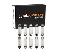 Tek Automotive 264 Number Plate Bulb, Interior Festoon Car Light Bulbs, 12V 10W S8.5D 265 11x43mm Car Bulbs - Box of 10