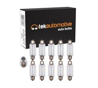 Tek Automotive 266 6V 15W S8.5D 15x43mm Number Plate Interior Large Festoon Light Bulb - Pack of 10