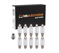 Tek Automotive 266A 6V 21W S8.5D 15x43mm Number Plate Interior Large Festoon Light Bulb - Pack of 10