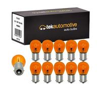 Tek Automotive 343 12V 21W BA15S Indicator Bulbs Orange Amber 382Y Straight Level Pin Car Light - Replacement Automotive Signal Lamps - Box of 10