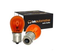 Tek Automotive 581 PY21W Car Bulb - Indicator Bulbs 12V 21W BAU15S, Orange | PY21W Bulbs for Turn Signal Car Lights - Twin Pack
