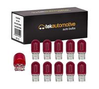 Tek Automotive 582 Red W21W 12V 21W Brake Light Bulbs - 382WR T20 W3x16d Capless - Rear Tail Light Fog Bulb - 10 Pack