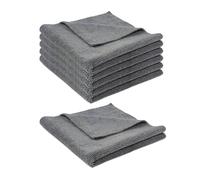 Tek Automotive Edgeless 350GSM Heavy Duty Grey Car Microfibre Cloths 40x40cm - Pack of 6 Lint-Free Professional Detailing & Polishing