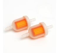 Tek Automotive Extra Small Inline Fuel Filter Twin Pack - Transparent Housing, 6mm Barbed Ends for Mopeds ATVs Garden Tools - Compact Size for Tight Spaces