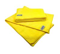 Tek Automotive Giant Size Yellow Microfibre Cloths - Twin Pack, 50x70cm, Heavy Duty 360GSM, Lint Free Cleaning Cloths for Car Detailing, Polishing & Drying - 119% Larger Than Standard Cloths