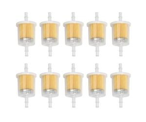 Tek Automotive Large Inline Fuel Filter 10 Pack - Universal for 6mm & 8mm Fuel Lines, Suitable for Cars, Quad Bike, Motorcycle, Lawnmowers, Generators, Forklifts & More