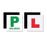 Tek Automotive Magnetic L and P Plates - 4 Pack Fully Magnetic Learner and New Driver Plates, UK Legal Size, Weatherproof, Secure Hold for Cars