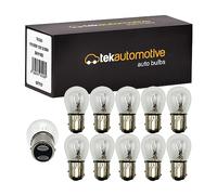 Tek Automotive P21/5W 380 Car Bulbs 10 Pack - 12V 21/5W BAY15D Stop Tail Brake Light Bulbs - E Approved Road Legal Replacement Lamps - Long Life Dual Filament Stop/Tail Twin Contact Bulbs