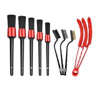 Tek Automotive Professional 9 Piece Car Detailing and Cleaning Brush Kit Set - Interior & Exterior Detail Brushes, Wheel and Dashboard Cleaner for Car Enthusiasts