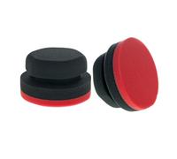 Tek Automotive Red & Black Applicator Pad Twin Pack - 100mm Soft Foam with Handle - Ideal for Wax, Polish & Dressings - Durable, Reusable & Easy to Use on All Vehicle Surfaces