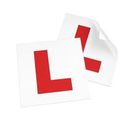 Tek Automotive Self Cling L Plates - Pack of 2 Learner Driver Plates for Car Glass, Reusable, Official UK Legal Size