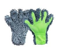 Tek Automotive Twin Pack Car Wash Mitt Glove - Microfiber Car Cleaning Mitts for Car Washing Kit, 2in1 Car Wash Mitts with Soft Microfibre & Scrubbing Mesh, Safe on Wheels & Bodywork, Machine Washable