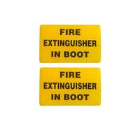 Tek Automotive Twin Pack Fire Extinguisher Boot Sticker - 86mm x 53mm | Taxi, Private Hire, Minibus, Bus, Coach | Gloss Permanent Vinyl, Indoor & Outdoor Use, High Visibility Safety Sign