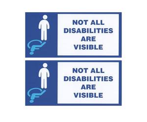 Tek Automotive Twin Pack - Not All Disabilities are Visible Car Sticker | 20x9.5cm Vinyl Decal | Disabled Car Stickers for Inside Window | Self-Adhesive, Weatherproof | Disability Stickers for Cars