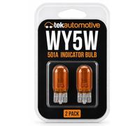 Tek Automotive WY5W Indicator Bulb 501A WY5W Car Bulb 12V 5W Amber - 2 Pack | W2.1x9.5d Capless, Repeater Lights, E Marked, Road Legal