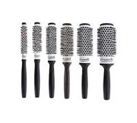 Tek Ceramik Antibacteric Ergonomic Round Hair Brushes 13mm-42mm - Set of 6 in Black/White Tek Black/White
